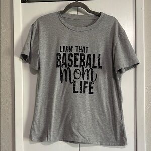Gray Baseball Mom T-Shirt